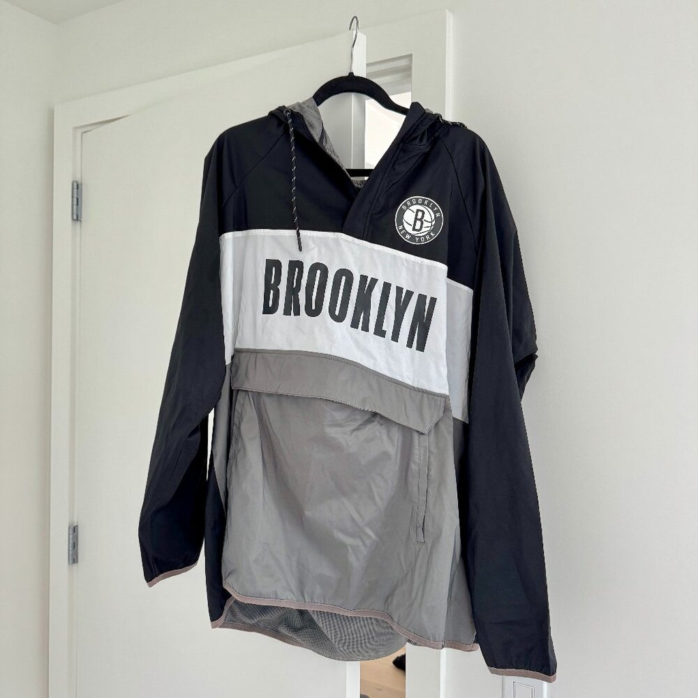 Brooklyn Nets Half Zip Windbreaker